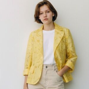 Clara Sun Woo Sheer Yellow Blazer S